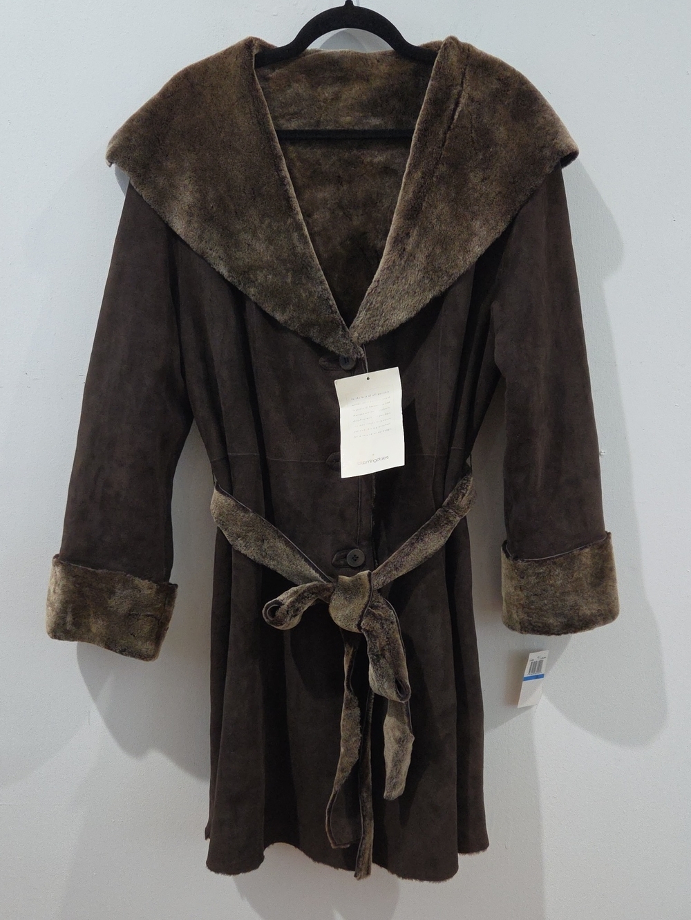 Bloomingdale's Lamb Leather Suede Coat